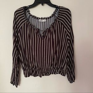 Hollister Striped Balloon Sleeve Top